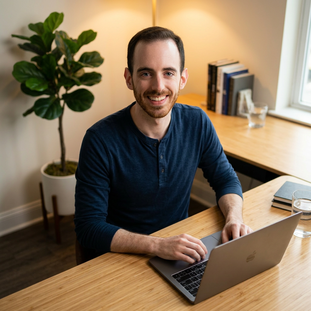 Scott Brereton at his desk, Founder and Lead Mentor of Camp Prompt